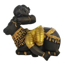 India at Your Doorstep Handmade Resin Cow Ganesha Decorative Piece for Positive  - £57.66 GBP
