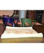 2 Leaning Tower Of Pisa Coffee Mugs Italy &amp; Plaster Scroll Wall Hanging ... - $752.48 MXN