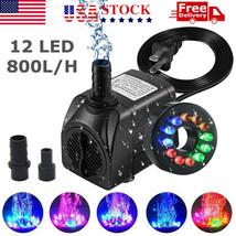 Submersible Water Pump With 12 Led 16W Lights For Fountain Pool Garden P... - $29.99