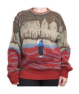 Vintage 90s LG Pullover Golf Sweater All Over Print Golfer Trees Scenery... - $67.55