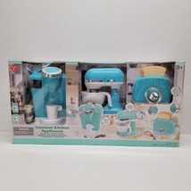 Playgo Gourmet Kitchen Appliances Toy Kitchen Playset Blue Toaster, Mixer - £42.23 GBP