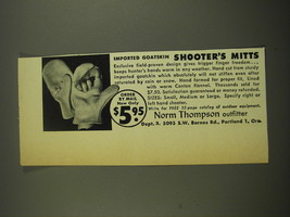 1952 Norm Thompson Shooter&#39;s Mitts Advertisement - goatskin shooter&#39;s mitts - £14.46 GBP
