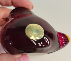 Reijmyre Swedish Art Glass Ruby Red Bird image 4