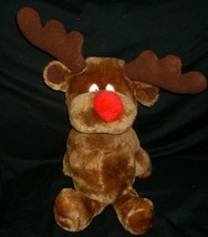 16&quot; Vintage Russ Berrie Radar Reindeer Brown Christmas Stuffed Animal Plush Toy - £21.30 GBP