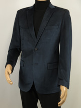 Men's Velvet Sports Coat Grammy Amy Award By BASSIRI , LEONARDI J1042 Navy Blue image 5