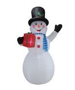 12 Foot Tall JUMBO Christmas Inflatable Snowman Gift Box Yard Balloon De... - €81,46 EUR