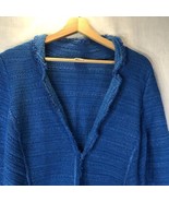 Chico&#39;s Size 1 Medium Royal Blue One Button Jacket Cotton Blend Blazer K... - £23.70 GBP