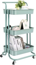 danpinera 3 Tier Rolling Utility Cart with Wheels and Handle Storage - £28.76 GBP