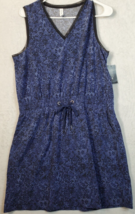 Ideology Sheath Dress Women Size Medium Blue Polyester Sleeveless V Neck Pockets - £17.69 GBP