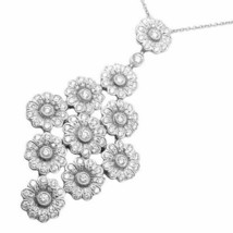 Authentic! Tiffany &amp; Co Platinum Diamond Large Daisy Flower Pendant Necklace - £9,644.60 GBP