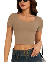 LOMON Women's Slim Fit Scoop Neck Short Sleeve T-Shirt Gray Blue Size L - $81.97 MXN LOMON Women's Slim Fit Scoop Neck Short Sleeve T-Shirt Gray Blue Size L - $81.97 MXN