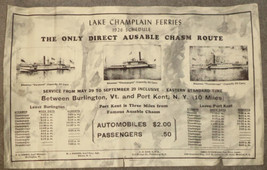 Lake Champlain Ferries Schedule 1926 Steamers Vermont Chateaugay 13 1/2&quot;... - $14.84