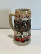 Budweiser B Series Beer Mug Stein 1986 Vintage Collectible Christmas Ceramarte - £15.49 GBP