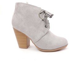 Women&#39;s Gray Tassel Block Heel Boots Booties Size 6 - £19.77 GBP