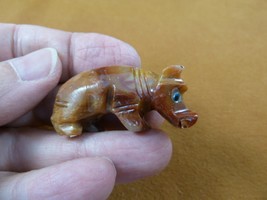Y-HIP-46 tan red HIPPO Hippopotamus gem Gemstone figurine SOAPSTONE Rive... - $8.99