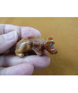 Y-HIP-46 tan red HIPPO Hippopotamus gem Gemstone figurine SOAPSTONE Rive... - €7,71 EUR