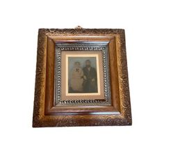 Antique Ornate Wood Metal Resin 23x20.5" Victorian Baroque Picture Frame Couple image 4