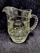 Vintage Anchor Hocking EAPC Glass 5.5” Tall Pitcher Star of David Juice ... - $9.89