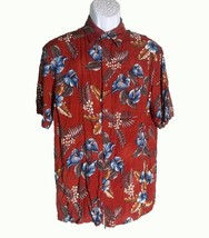 BATIK BAY Men&#39;s Short Sleeve Button Down Floral Hawaiian Shirt Red Medium - $203.25 MXN