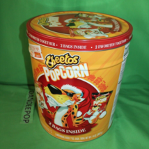 Cheetos Empty Chester Cheetah Holiday Popcorn Metal Tin Container 11.5&quot; - £31.37 GBP