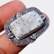 Moss Agate Gemstone Handmade Fashion Ethnic Gifted Ring Jewelry 8.25&quot; SA 29 - £3.94 GBP