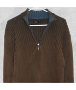 Royal Robbins Brown/Blue Half Zip Ribbed Cotton Sweater - Women&#39;s Large - $23.84 CAD