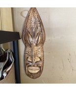 Vintage Large African Mask Chalkware Wall Decor Art 24”x8” - $39.59