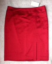 Cache&#39; Red Satin Skirt Size: 2 (Extra Small) New Valentine&#39;s Day Workwear Sexy - £102.72 GBP