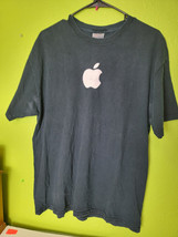 Apple Computers Logo Vintage Y2K Shirt Beefy Hanes Black White Adult 00s  - £51.16 GBP