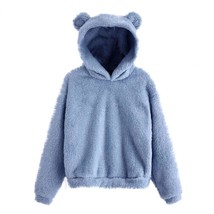 Cute  Ear Sweatshirt  Hoodies Women Kawaii Cap Tops 2021 New Autumn Winter Warm  - £59.48 GBP