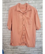 Tommy Bahama L Coral Pink Silk Polyester Original Fit Short Sleeve Butto... - €28,88 EUR