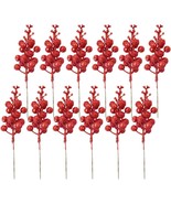 12pcs Artificial Red Picks Spring Festival Christmas Branches Stems - $164.01 MXN