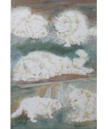 B T Williams BEAUTY Original Watercolor Collection of Artist 26x19 Cats ... - $4,564.84 MXN