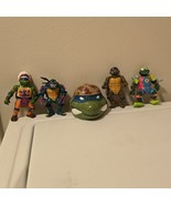 LOT OF 5 Vintage Teenage Mutant Ninja Turtle Playmates Mirage TMNT 80s 9... - $63.24 CAD