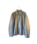Burnside Men’s Black Leather Jacket Size XL Zip Front Collared Coat - €64,18 EUR