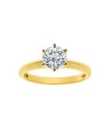14k Yellow Gold 1.25ct Round Diamonette CZ Solitaire Ring Size 7.5 - $346.00