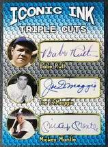 Iconic Ink Triple Cuts Facsimile Autograph Babe Ruth, Mickey Mantle,Joe DiMaggio - £1.97 GBP