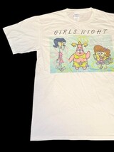 SpongeBob Girls Night T-Shirt Medium White Graphic Tee Cartoon Shirt image 4
