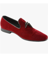 Giorgio Brutini &quot;Cowell&quot; Red Slipper Velvet Tassels Loafer Shoes Gunmeta... - €54,43 EUR