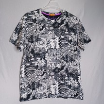 Robert Graham Shirt Mens Large Black/White Floral Short Sleeve Preppy Ca... - $793.04 MXN