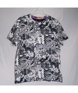 Robert Graham Shirt Mens Large Black/White Floral Short Sleeve Preppy Ca... - $789.56 MXN