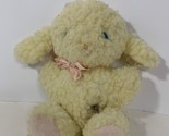 Eden vintage plush lamb sheep floral print ears pink bow ribbon USED MUS... - $9.35