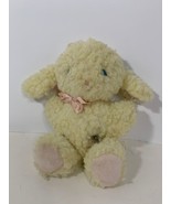 Eden vintage plush lamb sheep floral print ears pink bow ribbon USED MUS... - $9.35