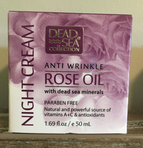 Dead Sea Collection Anti-Wrinkle Rose Oil Night Cream 1.69 fl.oz/50 ml. NIB - £9.24 GBP