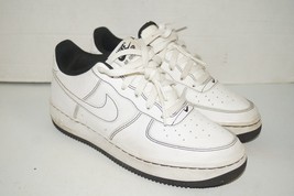 Nike Air Force 1 &#39;07 Low White Black Contrast Stitch Size 7Y  CW1575-104 - £31.13 GBP