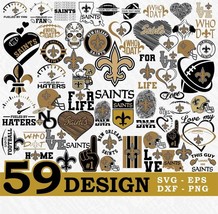 New Orleans Saints 59 SVG NFL Bundle Package Designs - £1.95 GBP