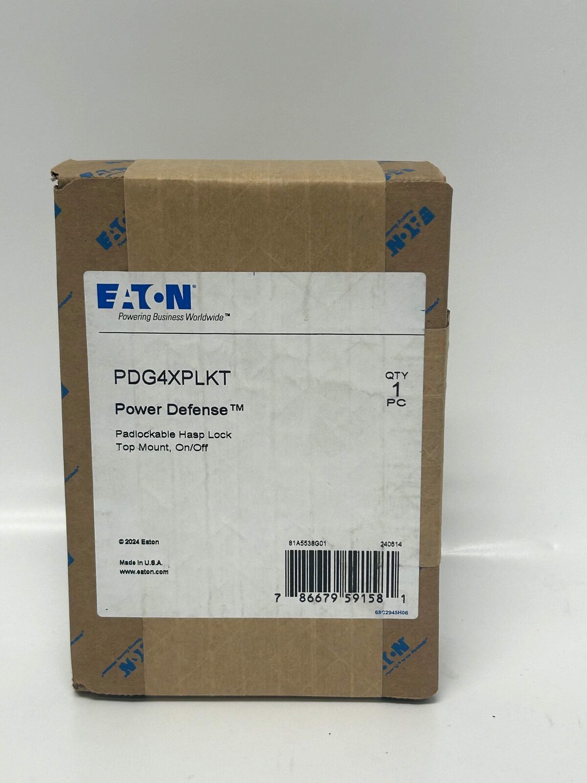 EATON Power Defense PDG4XPLKT Padlockable Hasp Lock Top Mount On/Off - $110.33