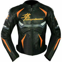 Suzuki Men Cowhide Leather Motorcycle Motorbike Jacket Racing Ride Bike Sports - £157.24 GBP