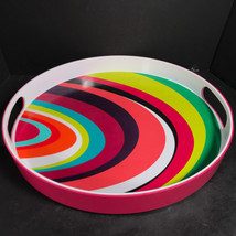 funky groovy psychedelic colorful plastic serving tray - $41.66