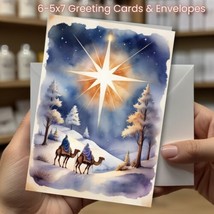 Christmas Greeting Cards w/ Envelope - Set of 6 -5x7 Cards &amp; Envelopes #038 - £9.50 GBP